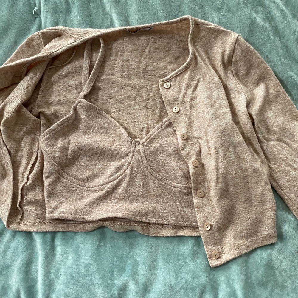 Matching set - knit tank and cardigan